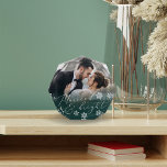 Married & Bright | Christmas Wedding Photo Block<br><div class="desc">A beautiful custom keepsake for newlyweds adorned with snowflakes on a forest green gradient. "Married & Bright" appears in elegant white script lettering. A unique keepsake for your first married Christmas.</div>