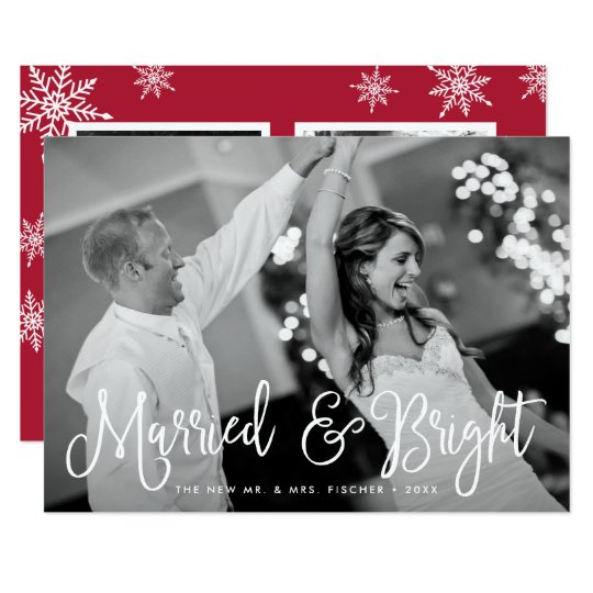 Married & Bright Holiday Photo Card + Back Message