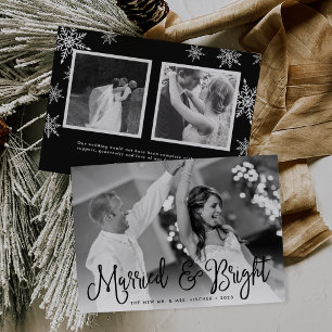 Married & Bright Holiday Photo Card + Back Message