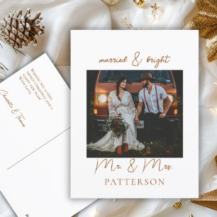 Married & Bright Kundenspezifische Foto Holiday Po Postcard