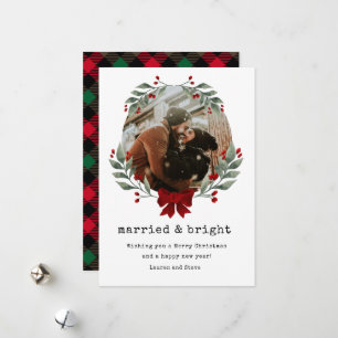 Married & Bright Newlywed Photo Christmas Card