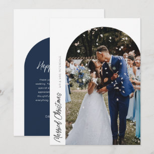 married christmas arch wedding announcement