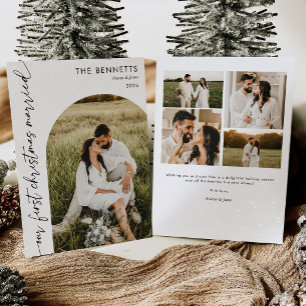 Married Christmas Multi Photo Arch Christmas Holiday Card