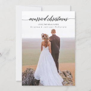 Married Christmas Newlywed Photo Holiday Card