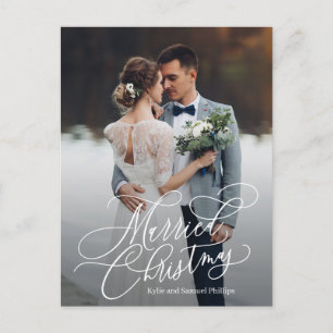 Married Christmas Newlywed Photo Holiday Postcard