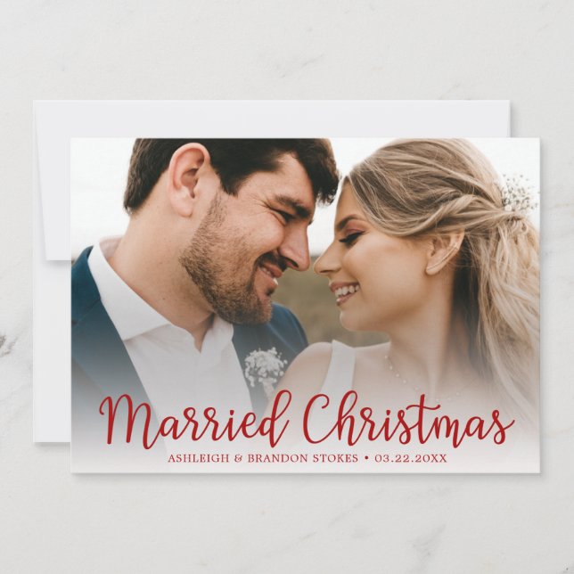Married Christmas Photo Holiday Card (Front)