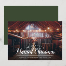Married Christmas Photo Overlay Holiday Card
