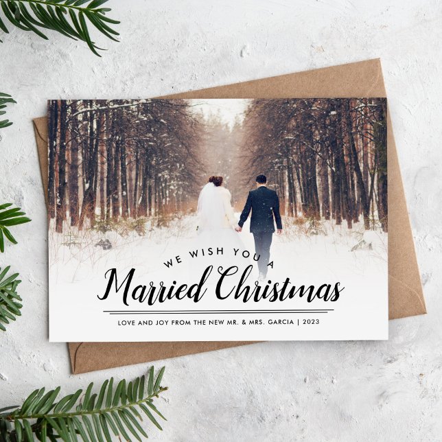 Married Christmas Photo Overlay Holiday Card (Creator Uploaded)