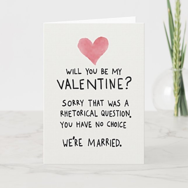 Married Couple Funny Valentine Card (Front)