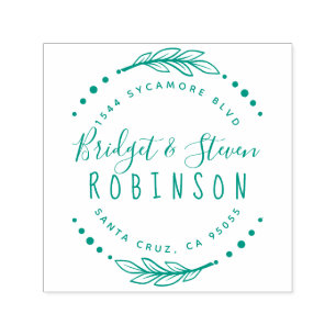 Married Couple   Hand Drawn Script Return Address Self-inking Stamp