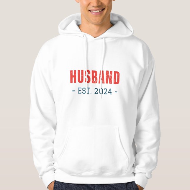 Married Couple Matching Husband Est. 2024 Hoodie (Front)
