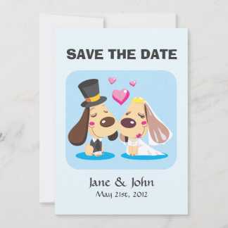 Married Dog Couple Save The Date