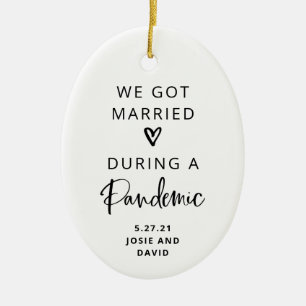 Married During a Pandemic Photo Back Ceramic Ornament