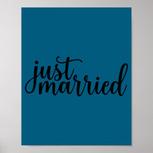Married est 2026 honeymoon newlywed wedding poster