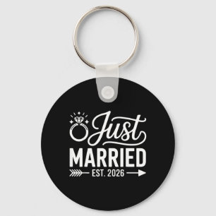 Married Est 2026 Wedding Wife Mr Mrs Bride Groom 7 Keychain