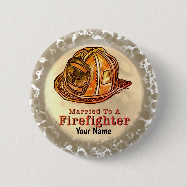 Married Firefighter  2 Inch Round Button (Front)