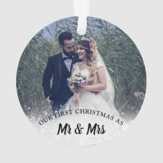Married First Christmas | Mr & Mrs | Photo Holiday Ornament