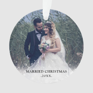 Married First Christmas | Photo Holiday Ornament