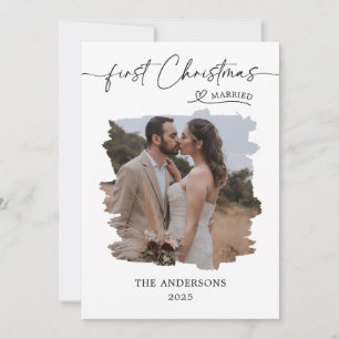 Married First Christmas Script Wedding Christmas Thank You Card
