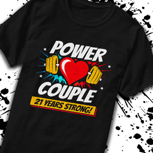 Married Fitness Couple - 21st Wedding Anniversary T-Shirt