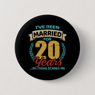 Married for 20 years 20th wedding anniversary 2 inch round button