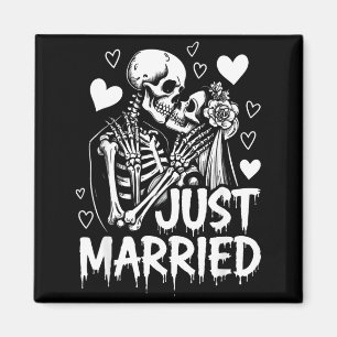 Married Gothic Skeletons Wedding Party Spooky Vibe Magnet