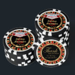 Married in (Add Your City and State) Poker Chips<br><div class="desc">Casino style Poker Chips. Wedding in (Add Your City and State). Featuring deep red, gold and black design ready for you to personalize. Makes a great party favour keepsake for your guests. More colours are available. ✔Note: Not all template areas need changed. 📌If you need further customization, please click the...</div>