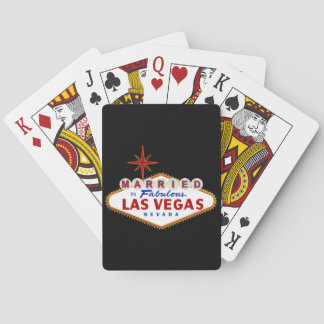 Married in Fabulous Las Vegas, Nevada neon sign Playing Cards