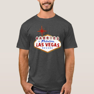 Married in Fabulous Las Vegas, Nevada neon sign T-Shirt