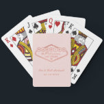 Married in Fabulous Las Vegas Rose Gold Wedding Playing Cards<br><div class="desc">These unique and fun custom "Married in Fabulous Las Vegas" wedding favour playing cards feature a faux rose gold foil design inspired by the Welcome to Las Vegas, Nevada" sign, along with monogram text that can be personalized with the couple's name and wedding date. Blush pink background can be modified....</div>