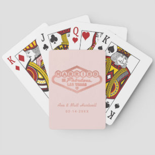Married in Fabulous Las Vegas Rose Gold Wedding Playing Cards