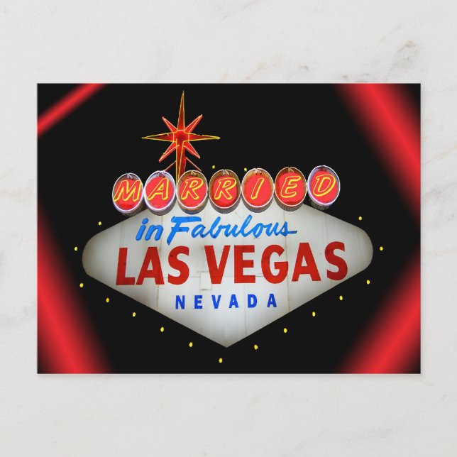 Married in Fabulous Las Vegas Wedding Announcement (Front)