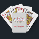 Married in Fabulous Las Vegas Wedding Monogram Playing Cards<br><div class="desc">These unique and fun custom "Married in Fabulous Las Vegas" wedding favor playing cards feature a monogram of the bride and groom's names and wedding dates and a platinum gray background. Black,  red,  blue,  yellow,  and gray design colors.</div>