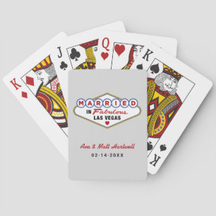 Married in Fabulous Las Vegas Wedding Monogram Playing Cards