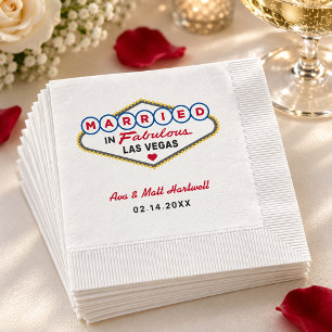 Married in Fabulous Las Vegas Wedding Napkin