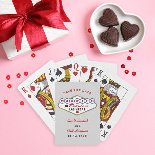 Married in Fabulous Vegas Wedding Save the Date Playing Cards