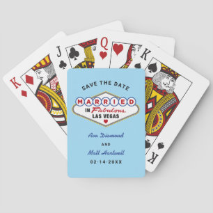Married in Fabulous Vegas Wedding Save the Date Playing Cards