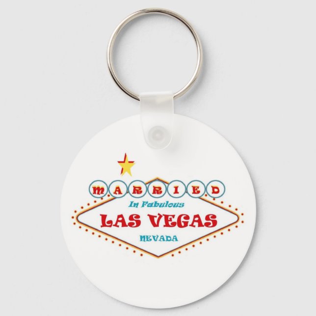 MARRIED In Las Vegas BRIDE Keychain (Front)
