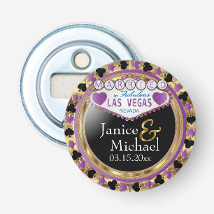 Married in Las Vegas Style - Purple Bottle Opener