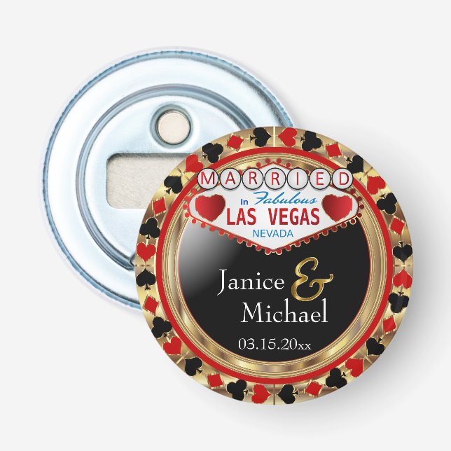 Married in Las Vegas Style - Red Bottle Opener (Front)