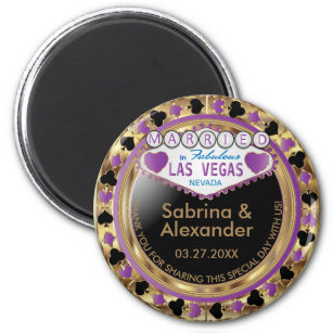 Married in Las Vegas - Thank You - Purple Magnet