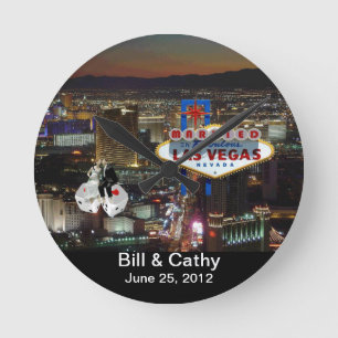 MARRIED In Las Vegas Wall Clock