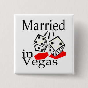 Married In Vegas (Dice) 2 Inch Square Button