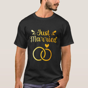 Married Just Wedding Marriage Groom Bride Husband T-Shirt