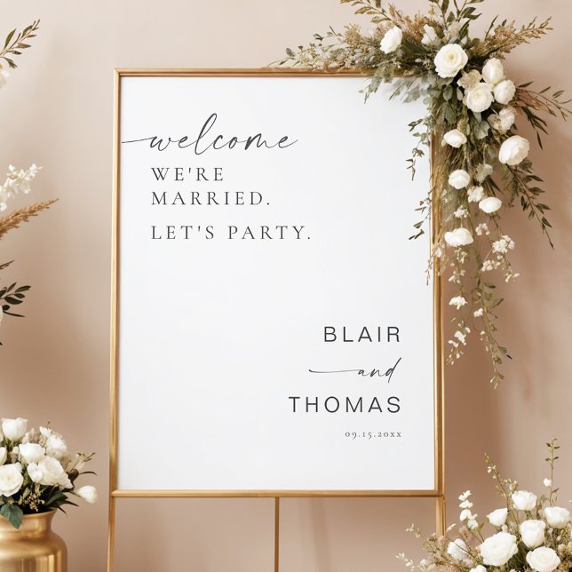 Married Let's Party Wedding Reception Welcome Poster (Creator Uploaded)