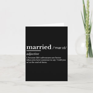 Married Life Funny Definition Joke Humor Marriage Card