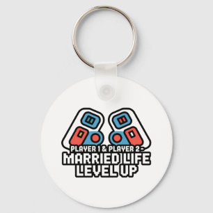Married Life Level Up Gamer Art Keychain