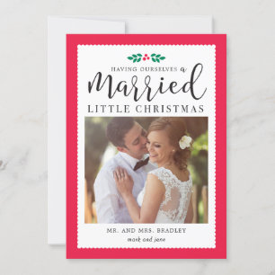 Married Little Christmas Newlyweds Holiday Card