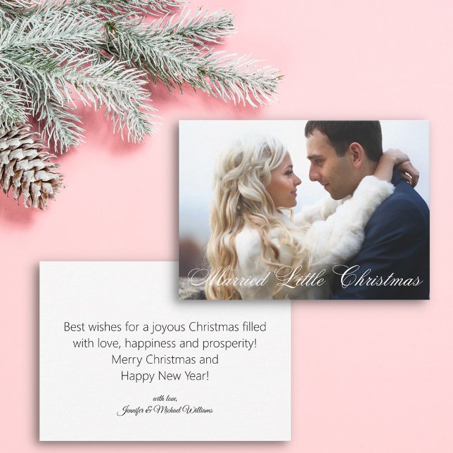 married little Christmas!wedding newlyweds photo  Card (Creator Uploaded)