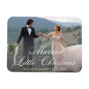 married little christmas wedding photo holiday magnet